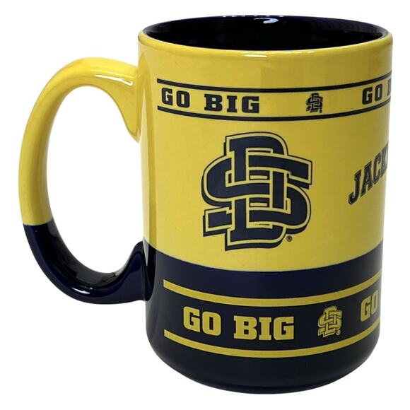 SDSU Jackrabbits Blue Yellow Mug South Dakota State Ceramic Cup Go Jacks Sports - Picture 3 of 8